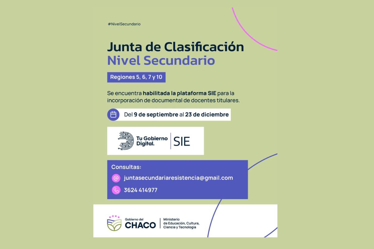 NIVEL SECUNDARIO: DOCENTES TITULARES YA PUEDEN INCORPORAR DOCUMENTAL EN SIE