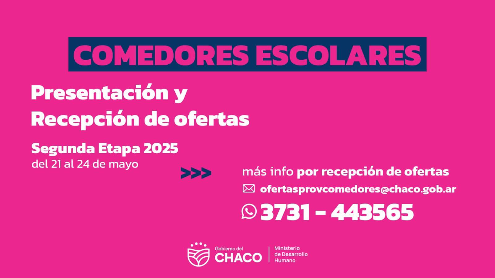 *SEGUNDA ETAPA 2025: PRESENTACIÓN DE OFERTAS PARA COMEDORES ESCOLARES*